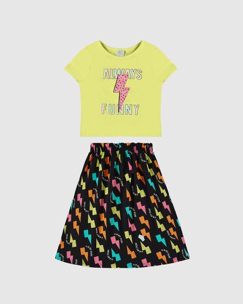 Conjunto Infantil Menina Always Funny Em Algodão Malwee Kids