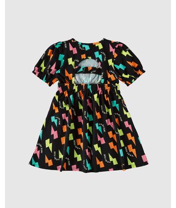 Vestido Infantil Rodado Com Abertura Costas Em Algodão Malwee Kids