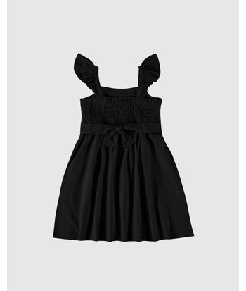 Vestido Infantil Alça Com Babado Em Malha Texturizada Malwee Kids