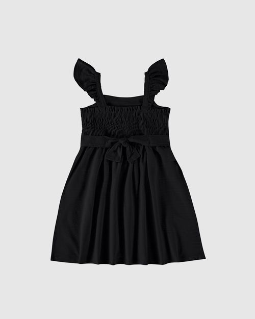 Vestido Infantil Alça Com Babado Em Malha Texturizada Malwee Kids