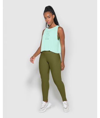 Regata Cropped Feminina Estampa Lettering Em Viscose Stretch - ENFIM