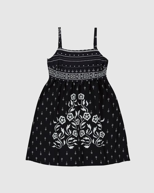 Vestido Feminino Estampado Alça Com Regulagem Em Viscose - ENFIM
