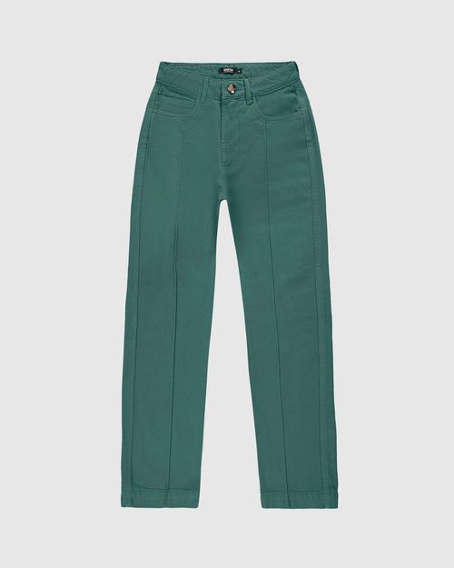 Calça Feminina Reta 90's Nervura Frontal Em Sarja 100% Algodão - ENFIM