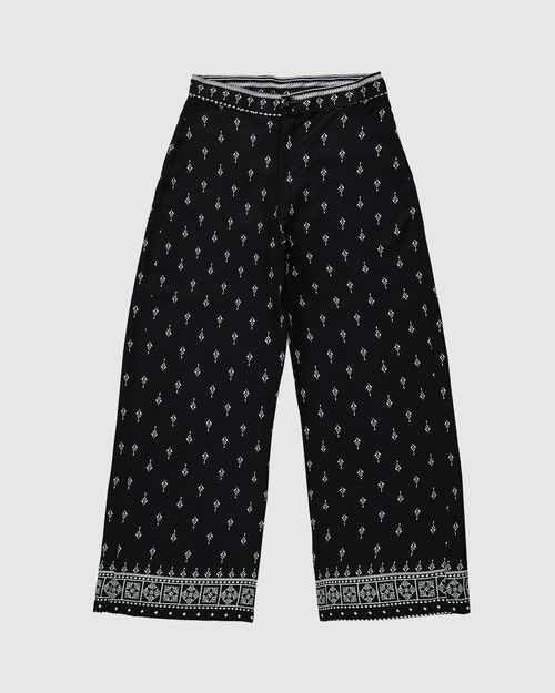 Calça Wide Leg Feminina Estampada Em Viscose - ENFIM