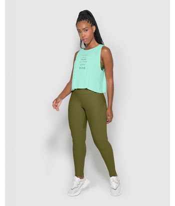 Regata Cropped Feminina Estampa Lettering Em Viscose Stretch - ENFIM