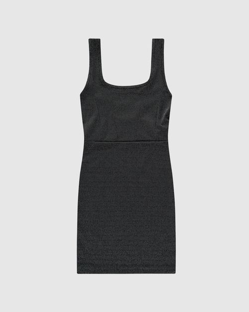Vestido Justo Feminino Decote Quadrado Em Malha Lurex - ENFIM