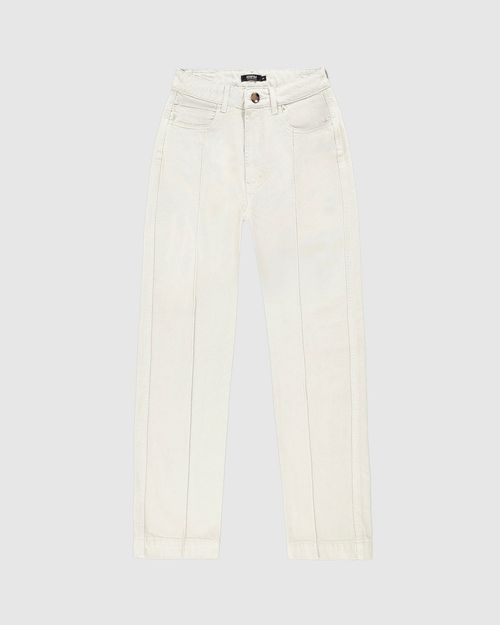 Calça Feminina Reta 90's Nervura Frontal Em Sarja 100% Algodão - ENFIM