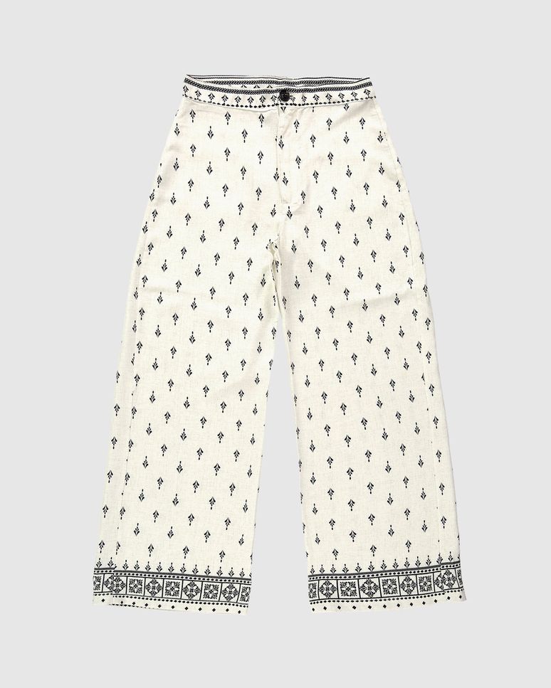 Calça Wide Leg Feminina Estampada Em Viscose - ENFIM