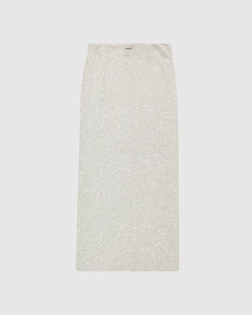 Saia Midi Feminina Evasê Fenda Lateral Em Malha Lurex - ENFIM