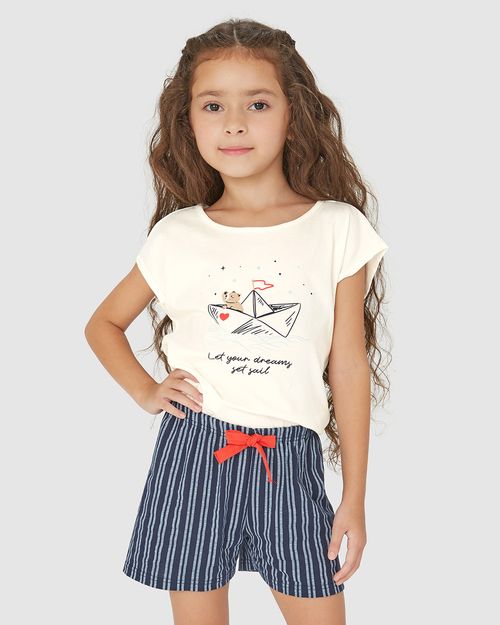 Pijama Infantil Menina Let Your Dreams Set Sail Em Algodão Malwee Kids