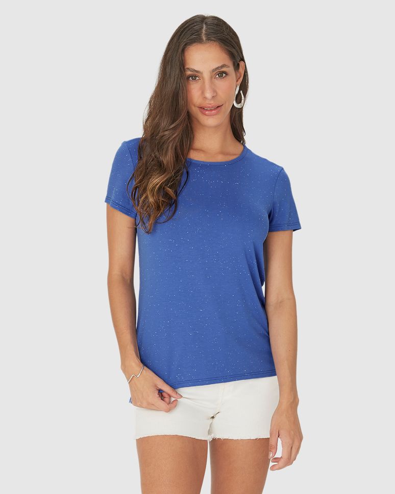 Blusa Básica Feminina Fenda Lateral Em Malha Viscose Botonê