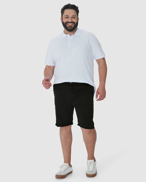 Bermuda Masculina Plus Size Slim Em Sarja Com Elastano