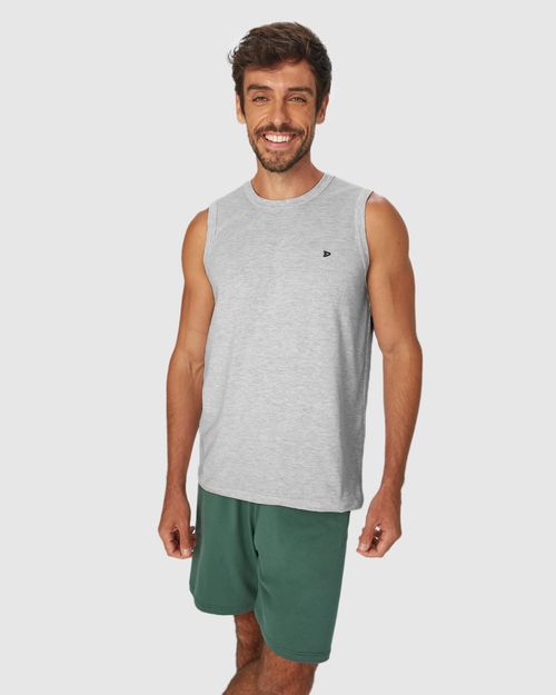 Pijama Masculino Regata Alça Larga Em Algodão