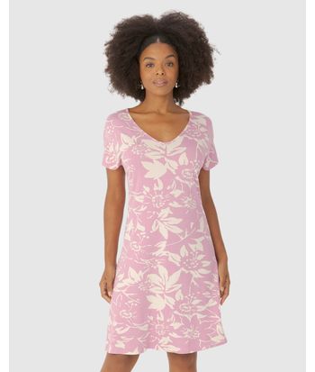Vestido Feminino Evasê Estampa Floral Em Viscose Stretch