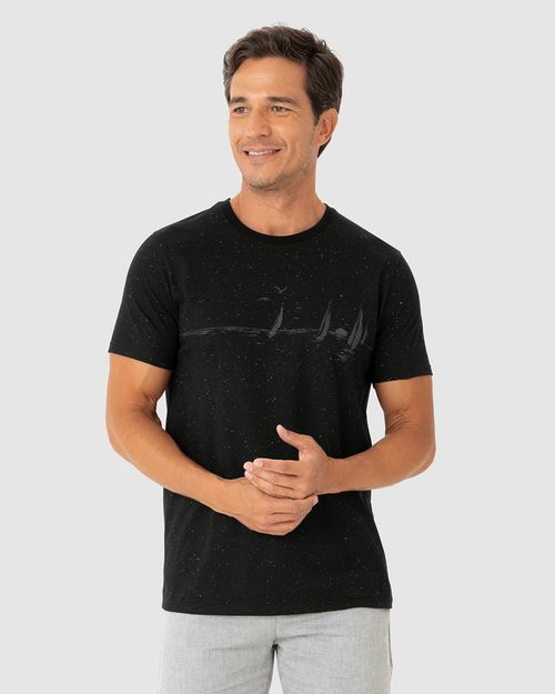 Camiseta Masculina Regular Estampa Ilustrativa Em Malha Botonê