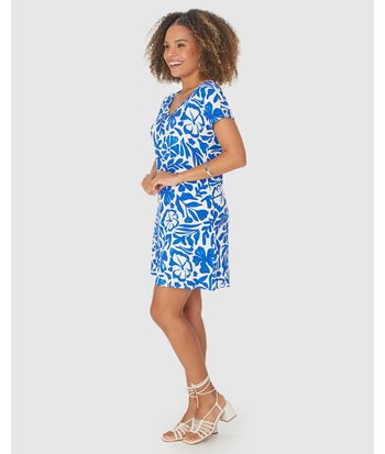 Vestido Feminino Evasê Estampa Floral Em Viscose Stretch