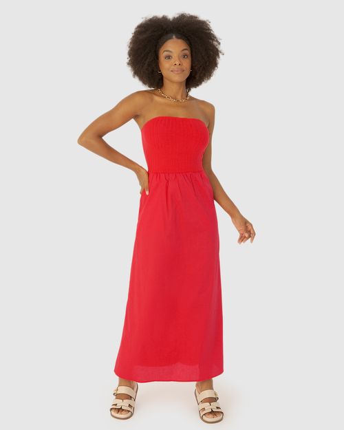 Vestido Midi Feminino Com Alça Removível Em Malha Viscose Canelada