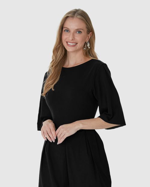 Macacão Amplo Feminino Com Bolso Faca Em Tricoline Stretch