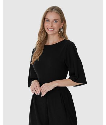 Macacão Amplo Feminino Com Bolso Faca Em Tricoline Stretch