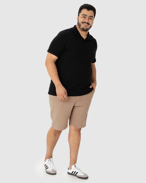 Bermuda Masculina Plus Size Slim Em Sarja Com Elastano