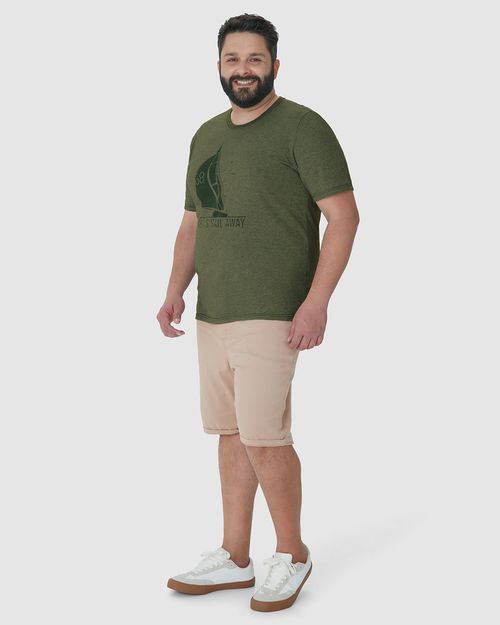 Camiseta Masculina Plus Size Regular Let's Sail Away Em Malha Fio A Fio