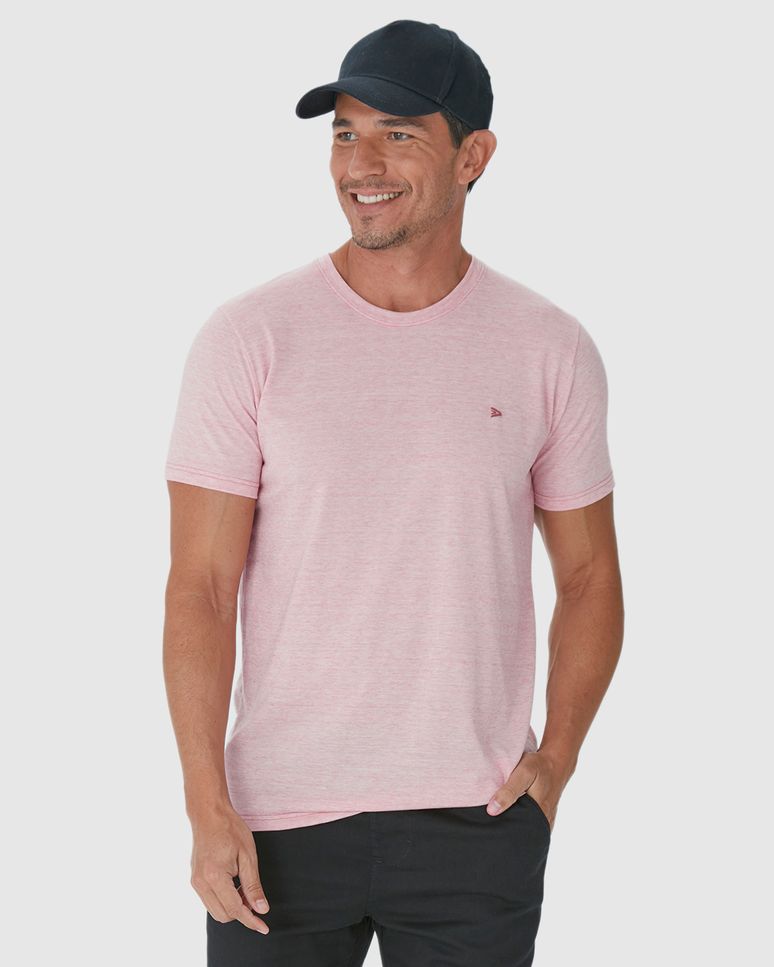 Camiseta Básica Masculina Decote Redondo Malha Rajada Anti Odor