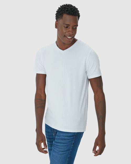 Camiseta Movimento Masculina Decote V Em Malha Anti Odor