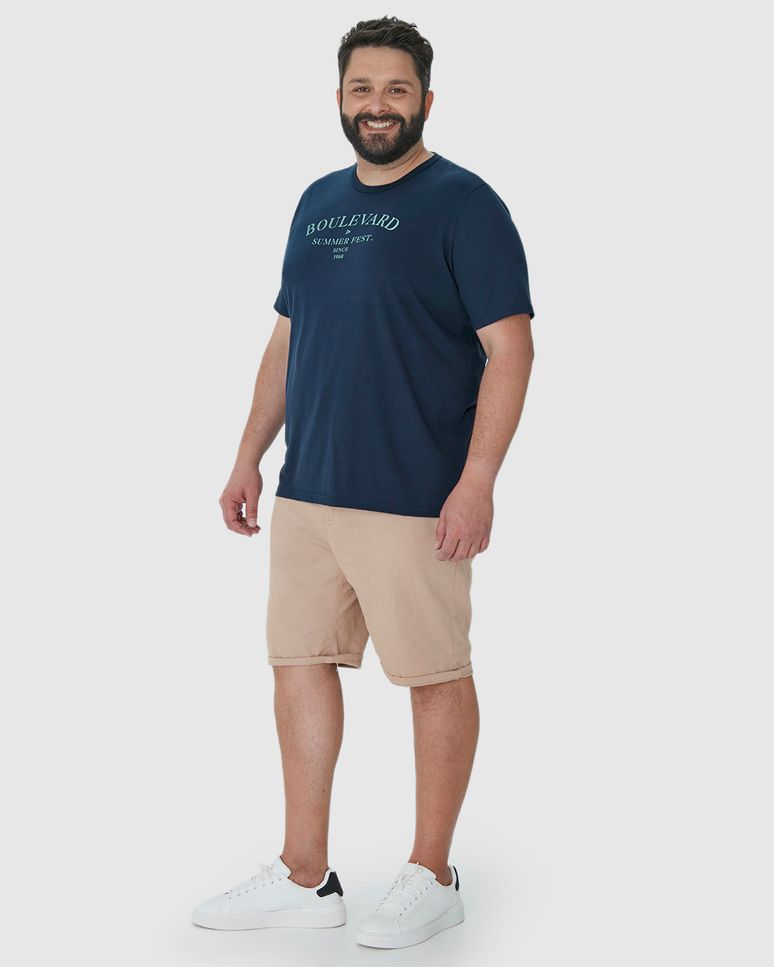 Camiseta Masculina Plus Size Regular Boulevard Em Algodão