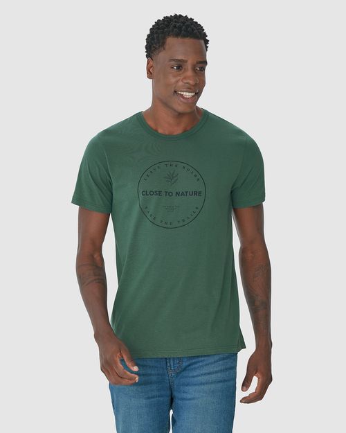 Camiseta Masculina Decote Redondo Close To Nature Em Algodão
