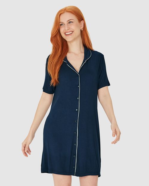 Camisola Americana Feminina Abotoamento Frontal Em Viscose Stretch