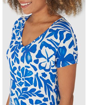 Vestido Feminino Evasê Estampa Floral Em Viscose Stretch