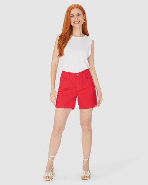 Bermuda Feminina Comfort Em Sarja Com Elastano