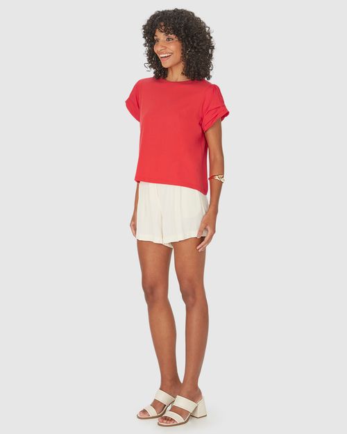 Blusa Feminina Manga Balonê Em Tricoline Stretch