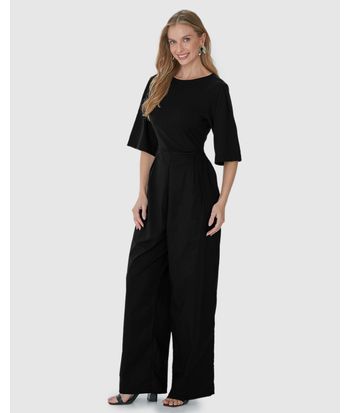 Macacão Amplo Feminino Com Bolso Faca Em Tricoline Stretch