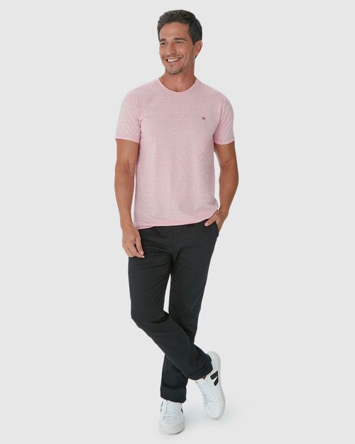 Camiseta Básica Masculina Decote Redondo Malha Rajada Anti Odor