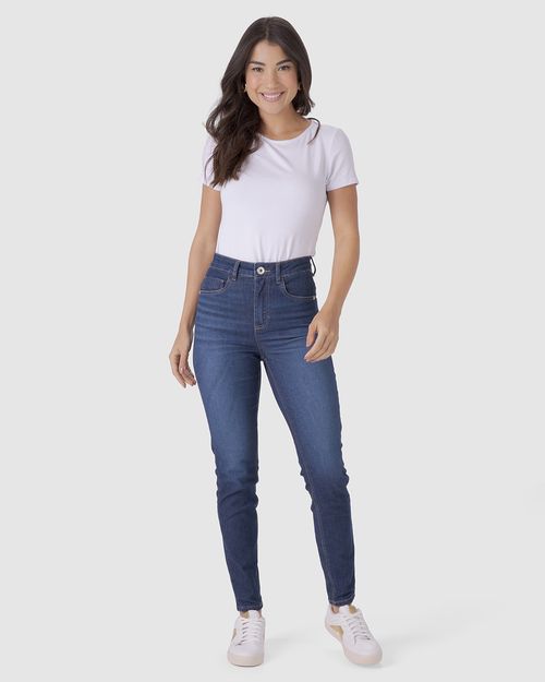 Calça Feminina Skinny Cintura Alta Em Flex Jeans