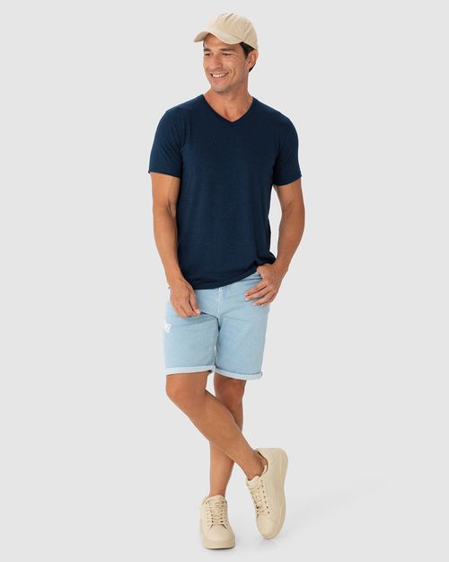 Camiseta Movimento Masculina Decote V Em Malha Anti Odor