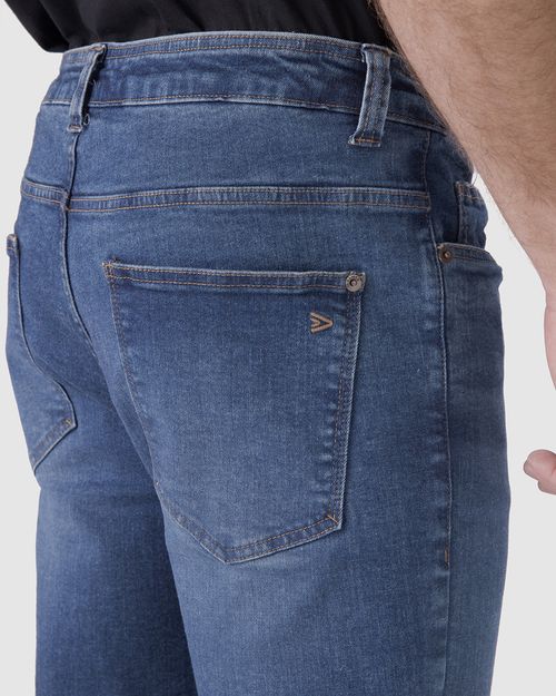 Calça Masculina Slim Cintura Média 1 Copo D'Água Em Flex Jeans