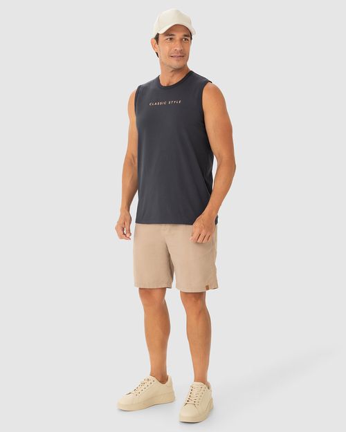 Regata Masculina Alça Larga Classic Style Em Algodão