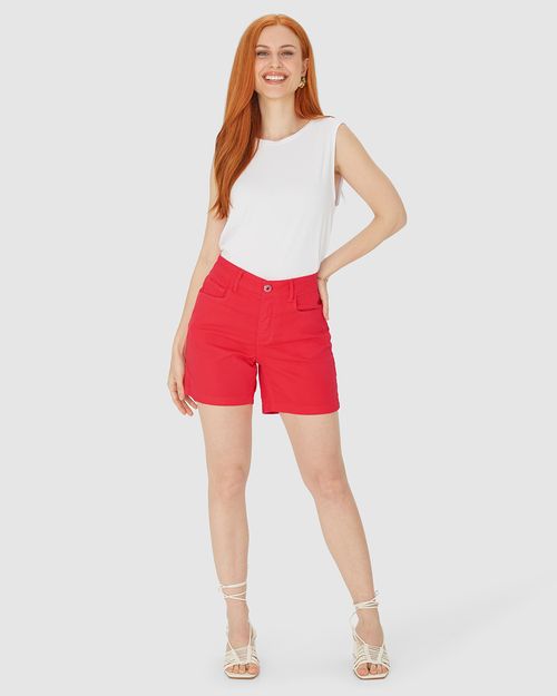 Bermuda Feminina Comfort Em Sarja Com Elastano