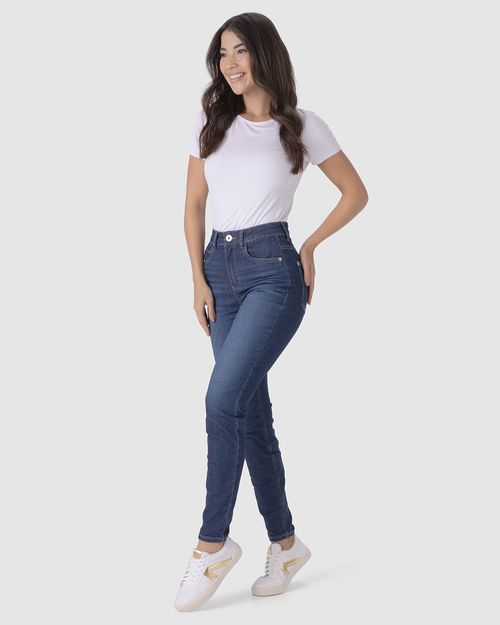 Calça Feminina Skinny Cintura Alta Em Flex Jeans