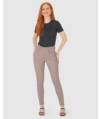 Calça Skinny Feminina Cintura Média Em Flex Jeans