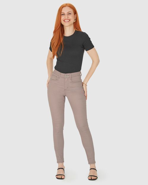 Calça Skinny Feminina Cintura Média Em Flex Jeans