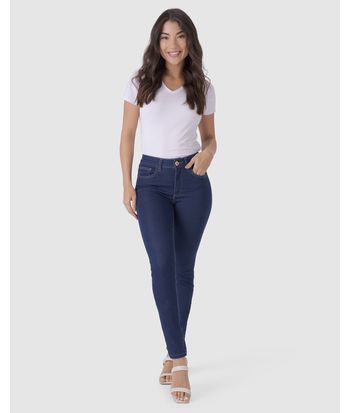 Calça Feminina Skinny Cintura Média Em Flex Jeans