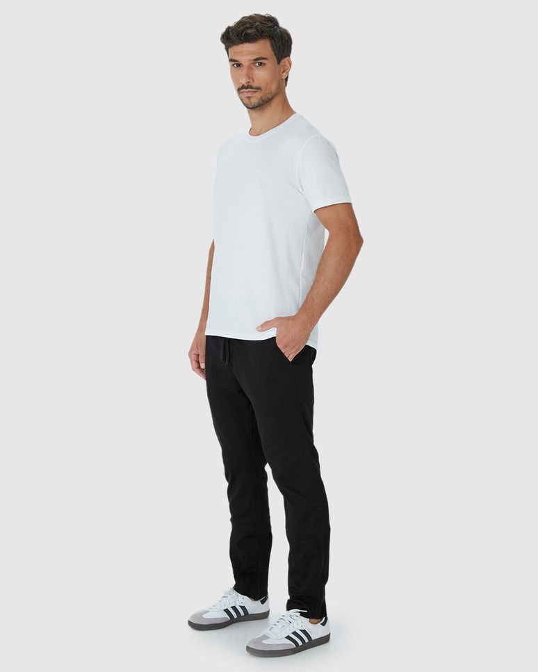 Calça Chino Masculina Cadarço Frontal Em Sarja Com Elastano