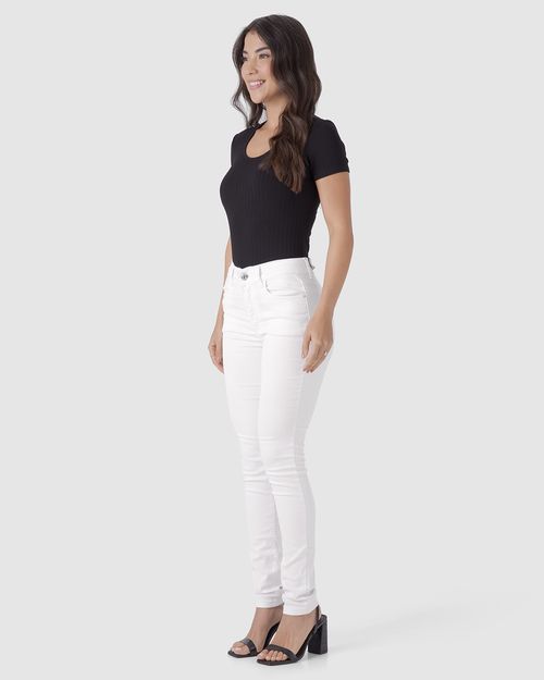 Calça Skinny Feminina Cintura Média Em Flex Jeans