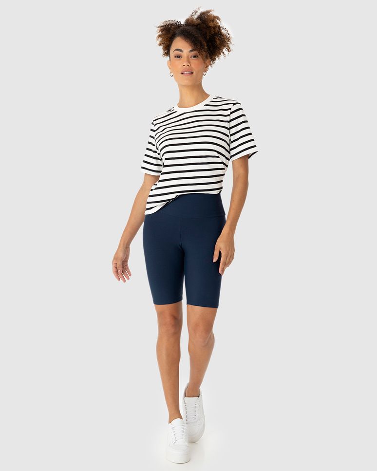 Bermuda Básica Feminina Cintura Alta Em Supplex®