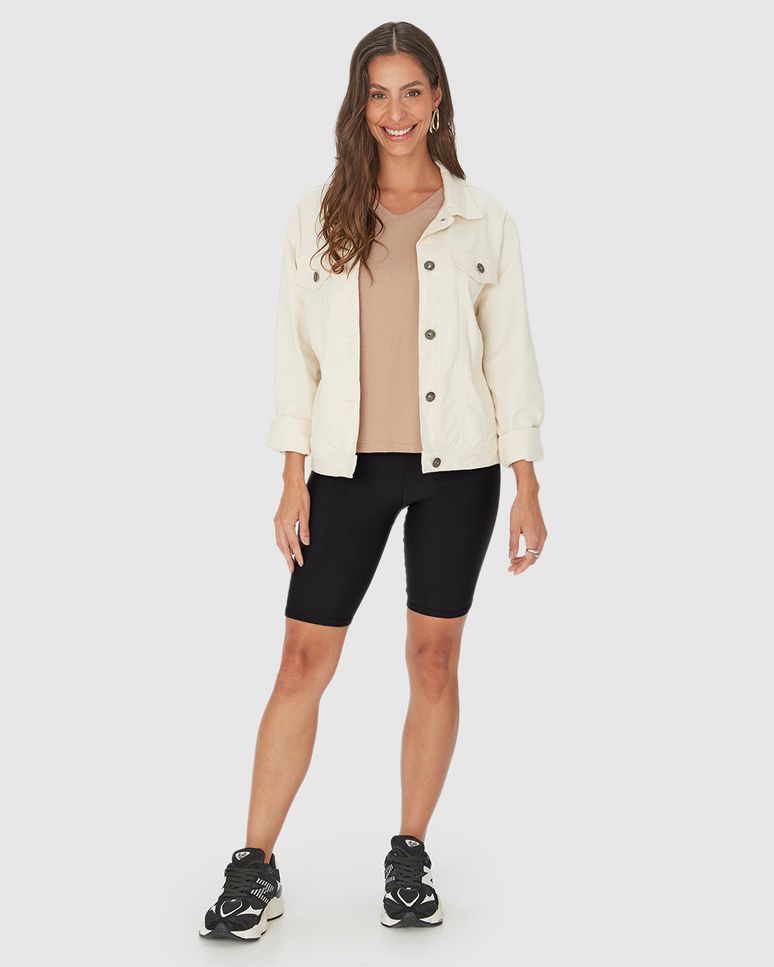 Bermuda Básica Feminina Cintura Alta Em Supplex®