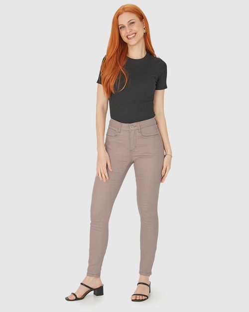 Calça Skinny Feminina Cintura Média Em Flex Jeans