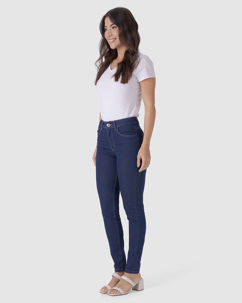 Calça Feminina Skinny Cintura Média Em Flex Jeans